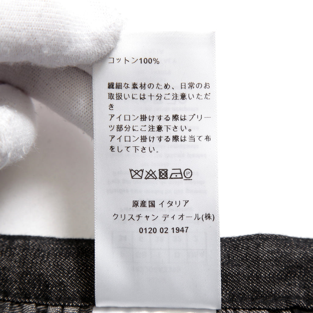 Christian Dior ディオール / 21年 コーティング デニム プリーツ ミディスカート / ボトムス / 142J04A3399 / size 38 (BLACK)