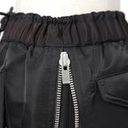 sacai サカイ / 美品 サイドプリーツ MA-1 スカート/ Nylon Twill Skirt / SCW-003 / size 2 (BLACK)
