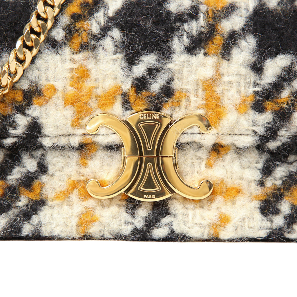 希少 CELINE セリーヌ / 2022秋冬モデル 美品 トリオンフ チェーン ショルダーバッグ / ウール 素材