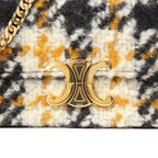 希少 CELINE セリーヌ / 2022秋冬モデル 美品 トリオンフ チェーン ショルダーバッグ / ウール 素材