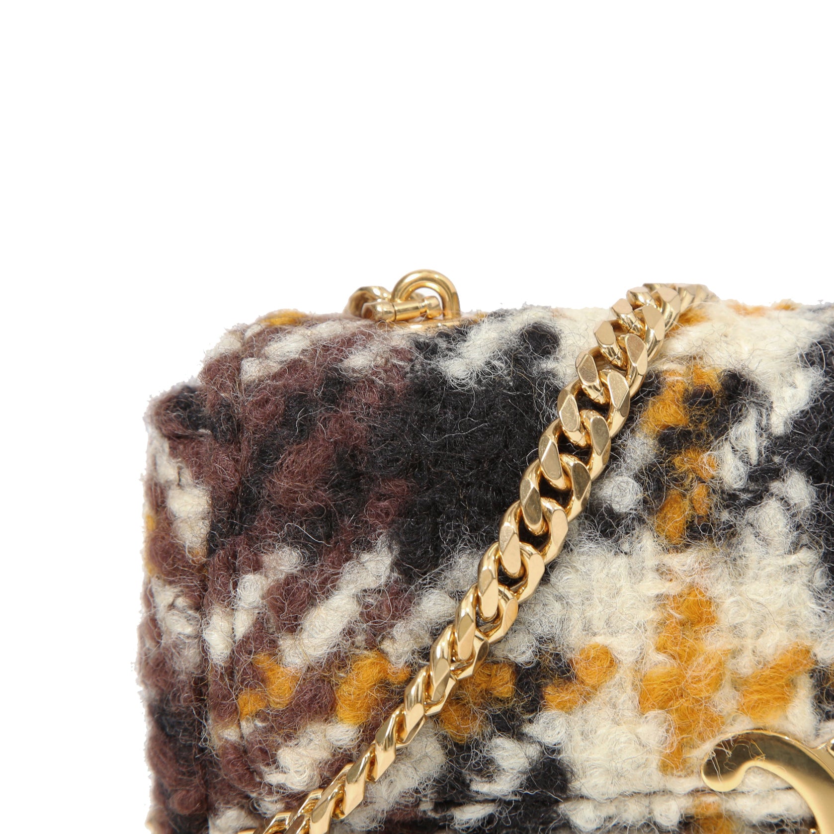 希少 CELINE セリーヌ / 2022秋冬モデル 美品 トリオンフ チェーン ショルダーバッグ / ウール 素材