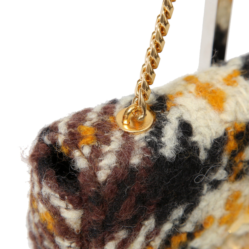 希少 CELINE セリーヌ / 2022秋冬モデル 美品 トリオンフ チェーン ショルダーバッグ / ウール 素材