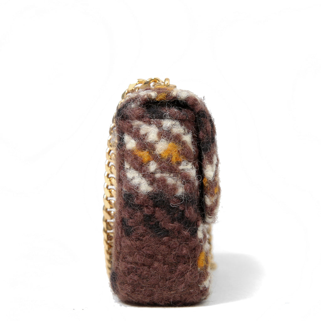 希少 CELINE セリーヌ / 2022秋冬モデル 美品 トリオンフ チェーン ショルダーバッグ / ウール 素材