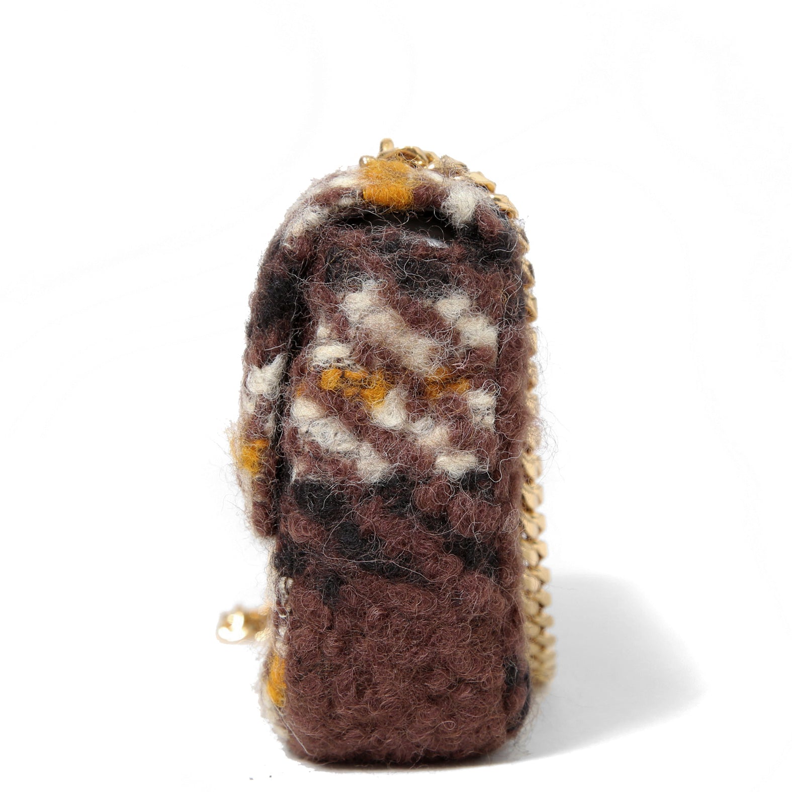 希少 CELINE セリーヌ / 2022秋冬モデル 美品 トリオンフ チェーン ショルダーバッグ / ウール 素材