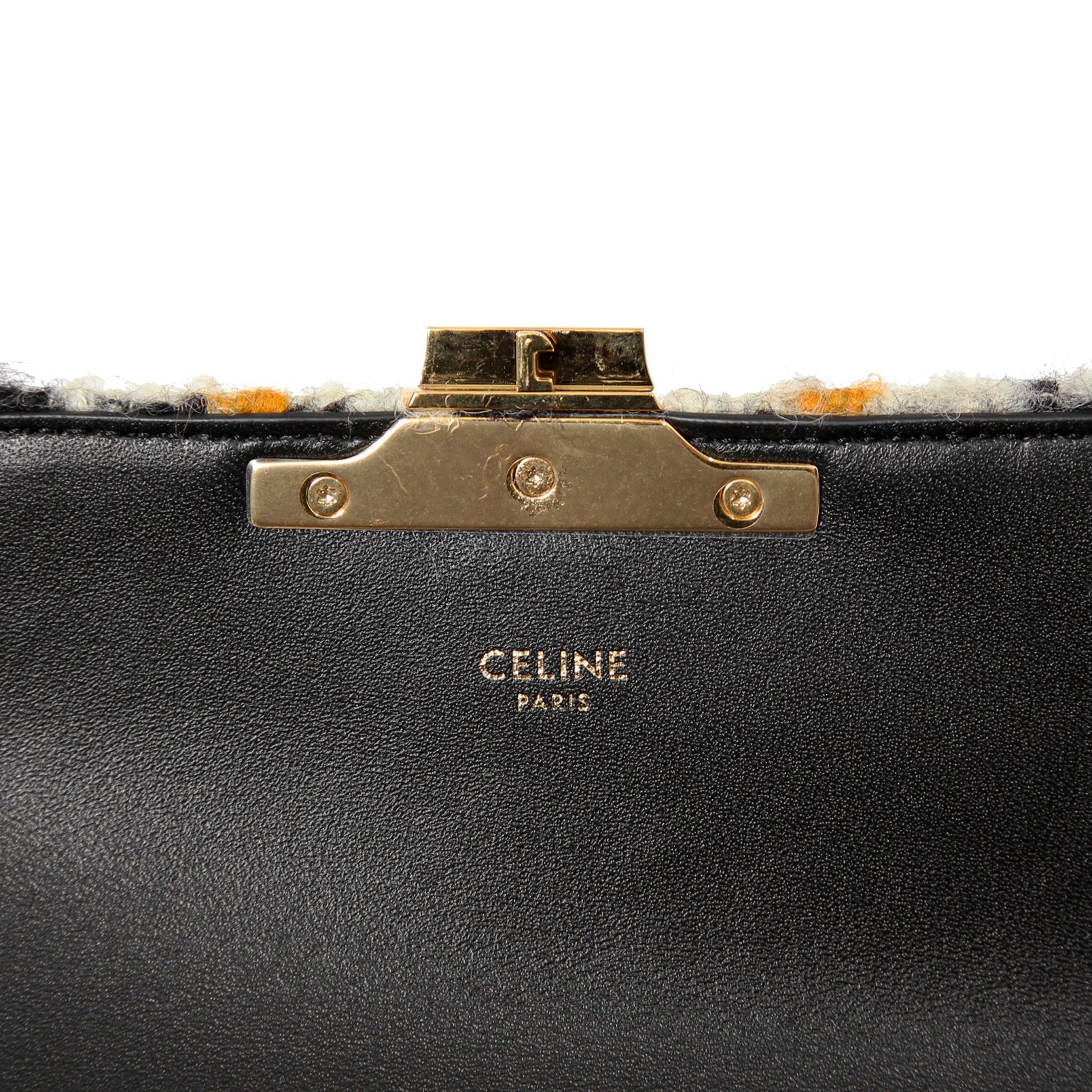 希少 CELINE セリーヌ / 2022秋冬モデル 美品 トリオンフ チェーン ショルダーバッグ / ウール 素材