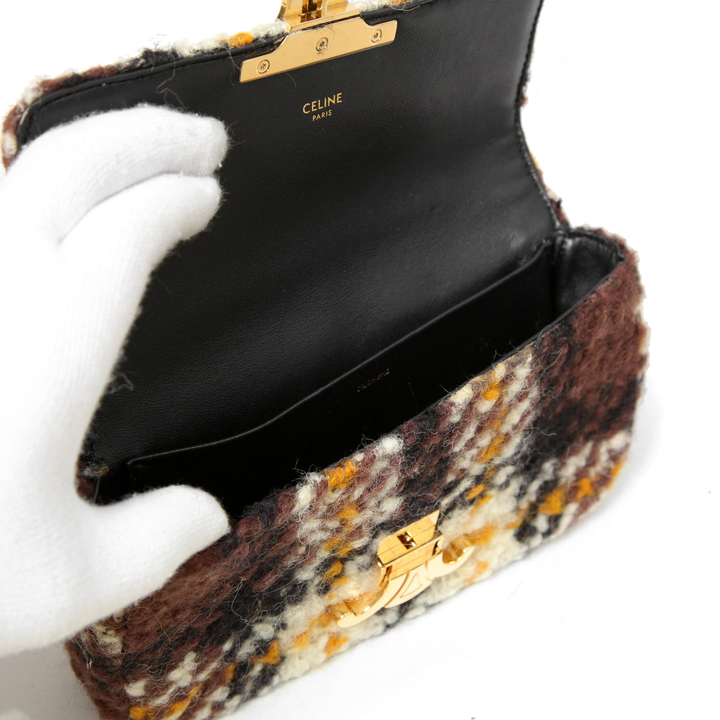 希少 CELINE セリーヌ / 2022秋冬モデル 美品 トリオンフ チェーン ショルダーバッグ / ウール 素材