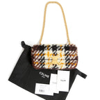 希少 CELINE セリーヌ / 2022秋冬モデル 美品 トリオンフ チェーン ショルダーバッグ / ウール 素材