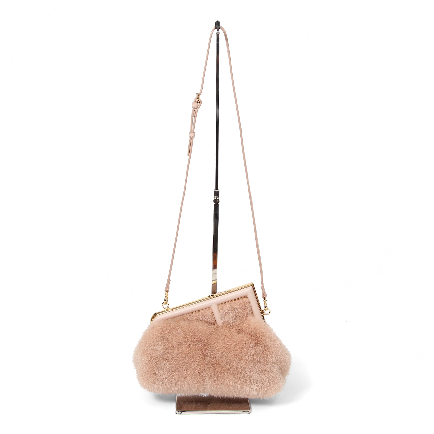 FENDI フェンディ / 2021年モデル 美品 ファースト スモール バッグ / シープ ムートン / PINK