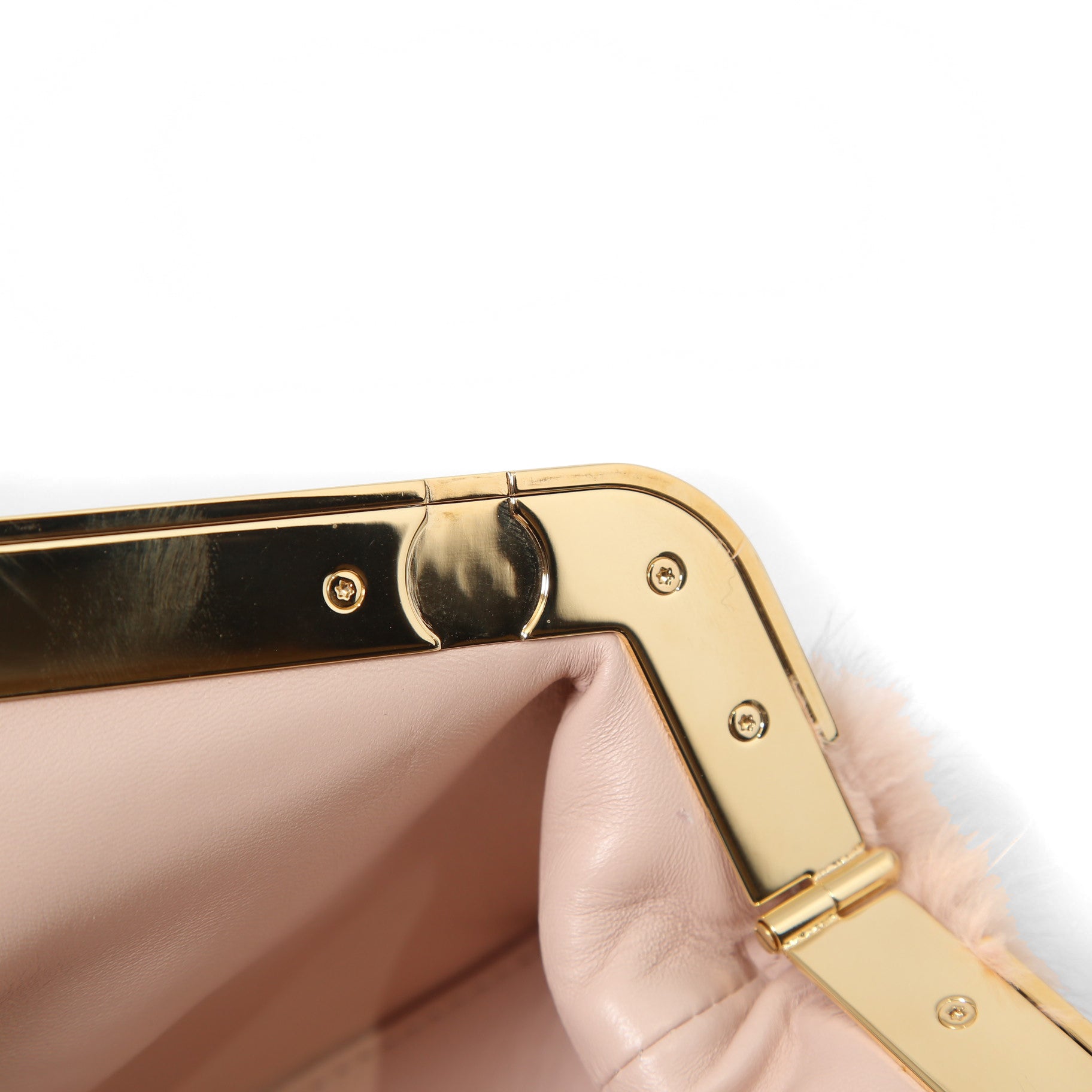 FENDI フェンディ / 2021年モデル 美品 ファースト スモール バッグ / シープ ムートン / PINK