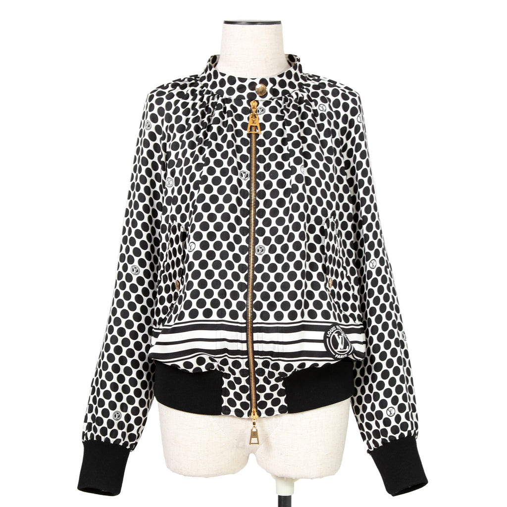 LOUIS VUITTON x YAYOI KUSAMA ルイヴィトン 草間彌生 / 2022AW 美品 ポルカ ドット ボンバージャケット / VCCW02 / size 34 (BLACK)