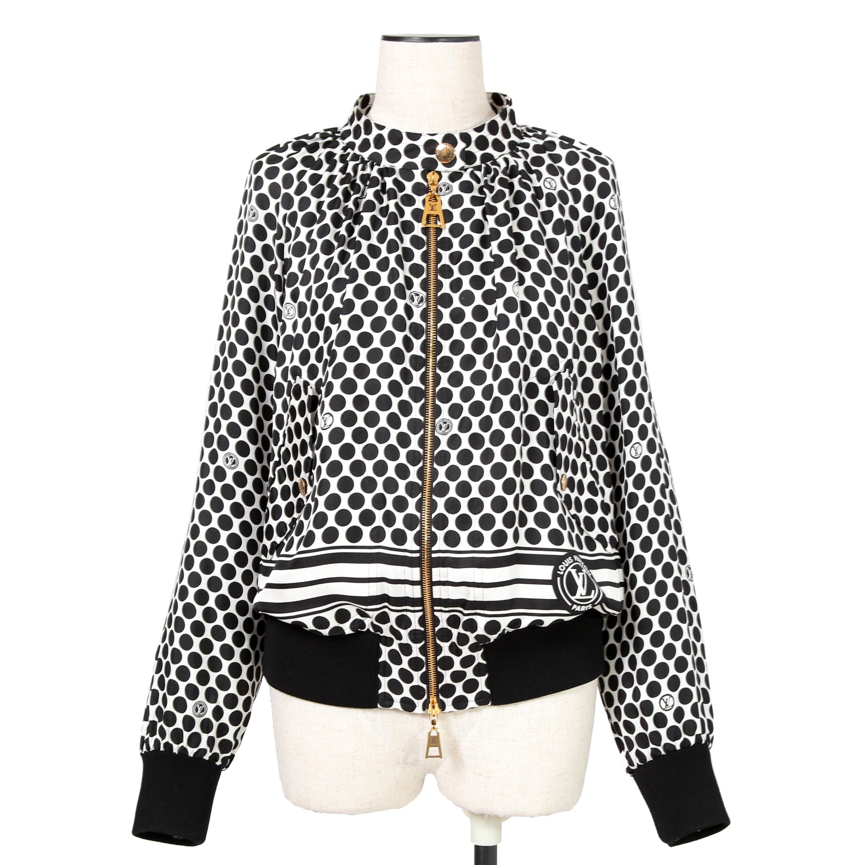 LOUIS VUITTON x YAYOI KUSAMA ルイヴィトン 草間彌生 / 2022AW 美品 ポルカ ドット ボンバージャケット / VCCW02 / size 34 (BLACK)