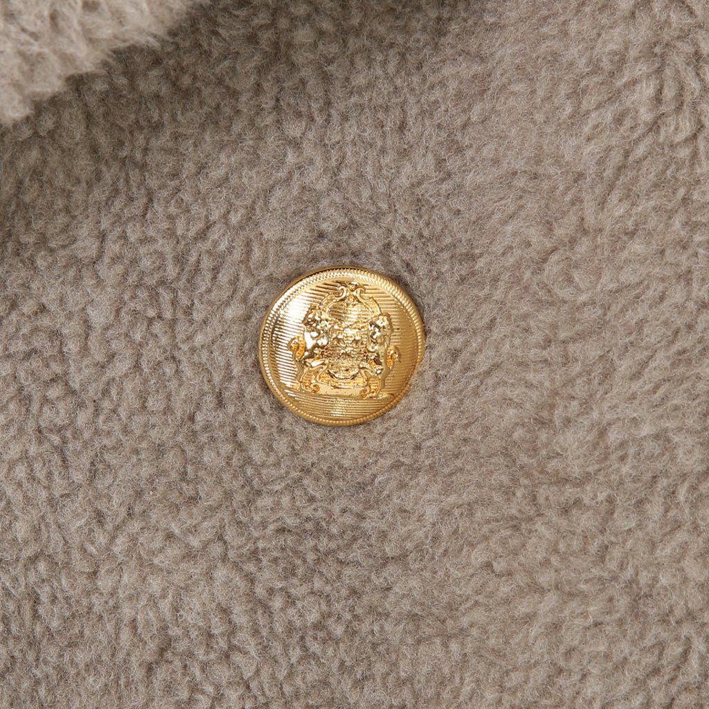 CELINE セリーヌ / 2023AW 美品 CASHMERE CABAN CROPPED FOURRURE / カシミア シルク / シアリング クロップド ファーコート / エディ期 / 2M825426T.18TP / size 38 (グレージュ)