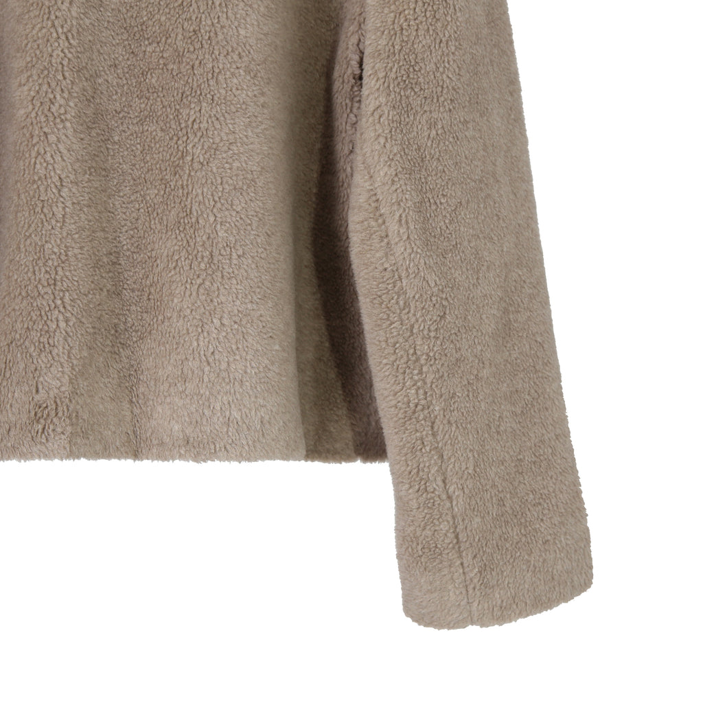 CELINE セリーヌ / 2023AW 美品 CASHMERE CABAN CROPPED FOURRURE / カシミア シルク / シアリング クロップド ファーコート / エディ期 / 2M825426T.18TP / size 38 (グレージュ)