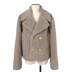 CELINE セリーヌ / 2023AW 美品 CASHMERE CABAN CROPPED FOURRURE / カシミア シルク / シアリング クロップド ファーコート / エディ期 / 2M825426T.18TP / size 38 (グレージュ)