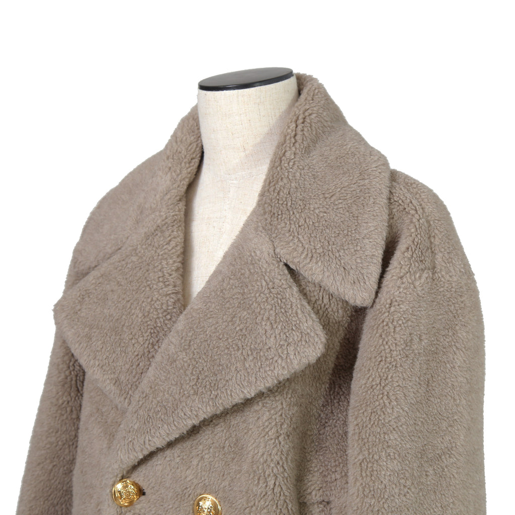 CELINE セリーヌ / 2023AW 美品 CASHMERE CABAN CROPPED FOURRURE / カシミア シルク / シアリング クロップド ファーコート / エディ期 / 2M825426T.18TP / size 38 (グレージュ)