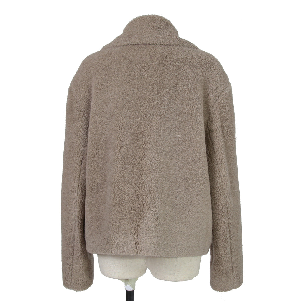 CELINE セリーヌ / 2023AW 美品 CASHMERE CABAN CROPPED FOURRURE / カシミア シルク / シアリング クロップド ファーコート / エディ期 / 2M825426T.18TP / size 38 (グレージュ)