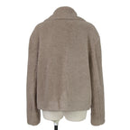 CELINE セリーヌ / 2023AW 美品 CASHMERE CABAN CROPPED FOURRURE / カシミア シルク / シアリング クロップド ファーコート / エディ期 / 2M825426T.18TP / size 38 (グレージュ)