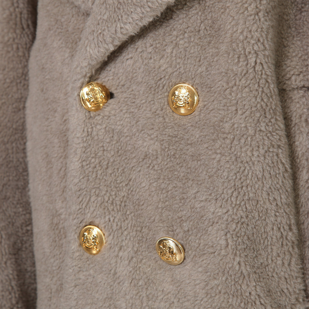 CELINE セリーヌ / 2023AW 美品 CASHMERE CABAN CROPPED FOURRURE / カシミア シルク / シアリング クロップド ファーコート / エディ期 / 2M825426T.18TP / size 38 (グレージュ)