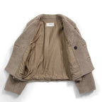 CELINE セリーヌ / 2023AW 美品 CASHMERE CABAN CROPPED FOURRURE / カシミア シルク / シアリング クロップド ファーコート / エディ期 / 2M825426T.18TP / size 38 (グレージュ)