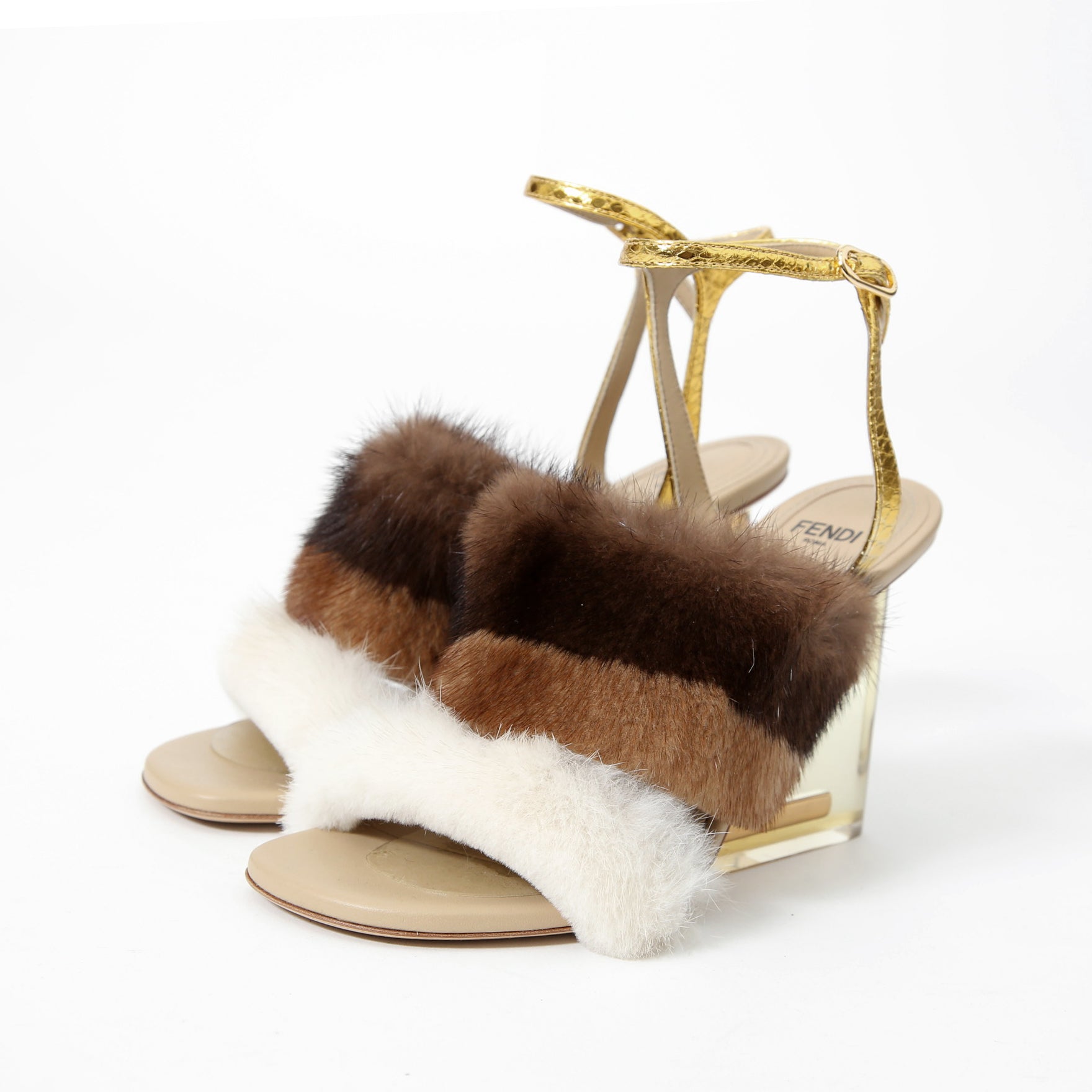 極美品 FENDI フェンディ / 定価28.7 / ハイヒール ミンク ファー サンダル / イタリア製 / size 36 / 8X8275AI11F1H00