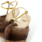 極美品 FENDI フェンディ / 定価28.7 / ハイヒール ミンク ファー サンダル / イタリア製 / size 36 / 8X8275AI11F1H00