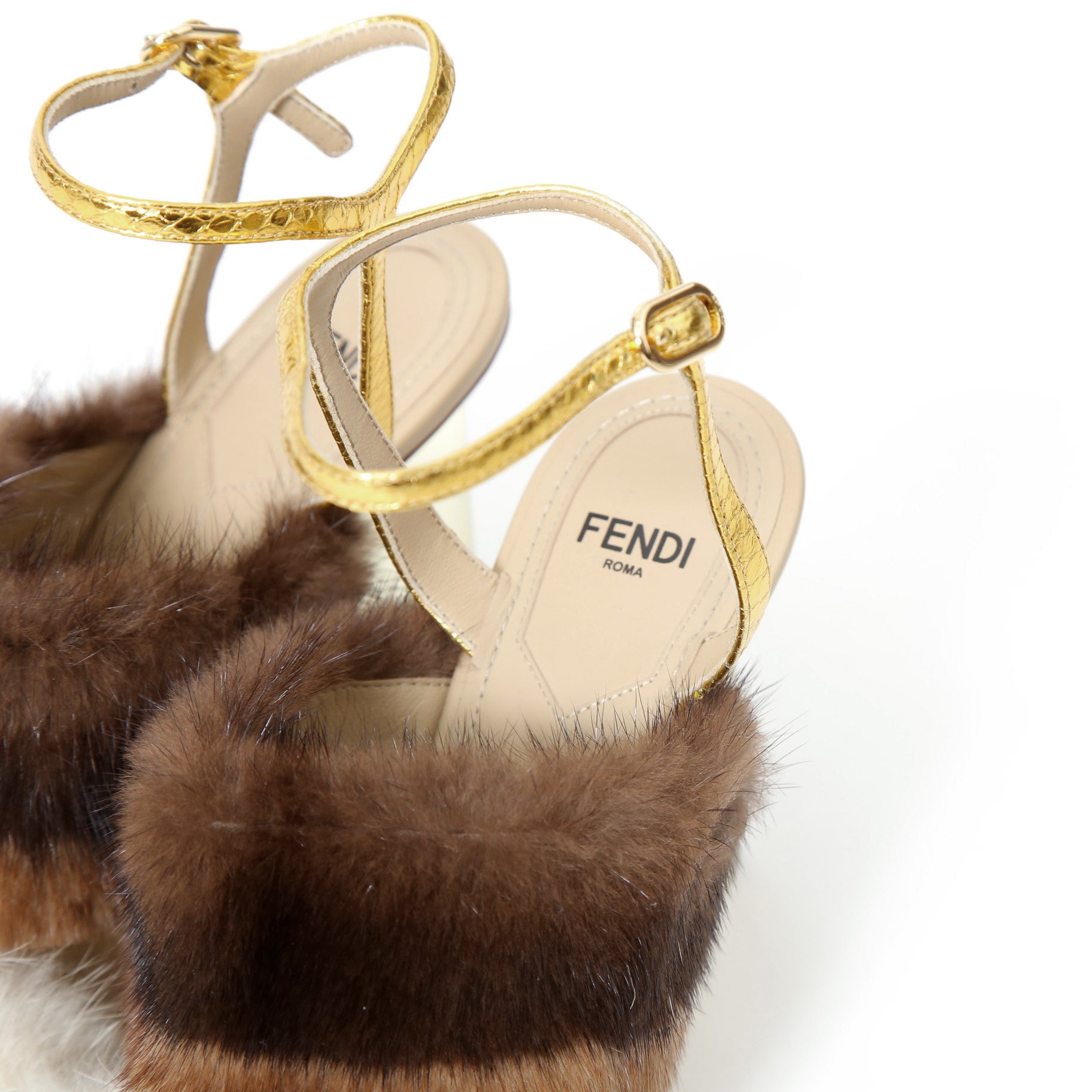 極美品 FENDI フェンディ / 定価28.7 / ハイヒール ミンク ファー サンダル / イタリア製 / size 36 / 8X8275AI11F1H00
