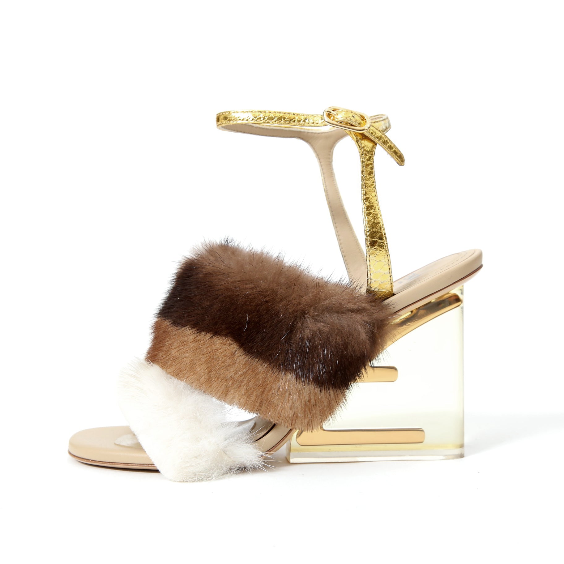 極美品 FENDI フェンディ / 定価28.7 / ハイヒール ミンク ファー サンダル / イタリア製 / size 36 / 8X8275AI11F1H00