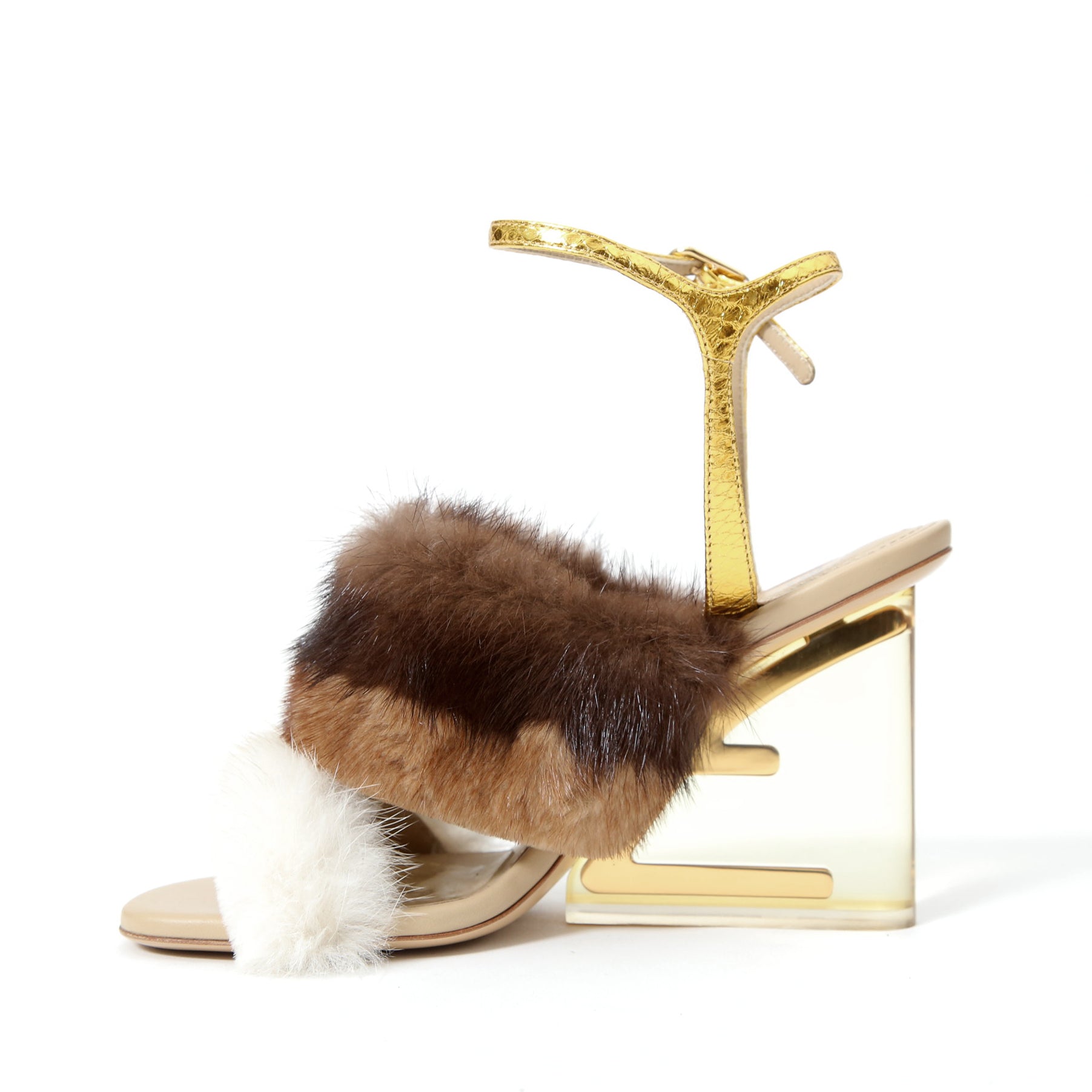 極美品 FENDI フェンディ / 定価28.7 / ハイヒール ミンク ファー サンダル / イタリア製 / size 36 / 8X8275AI11F1H00
