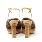 極美品 FENDI フェンディ / 定価28.7 / ハイヒール ミンク ファー サンダル / イタリア製 / size 36 / 8X8275AI11F1H00