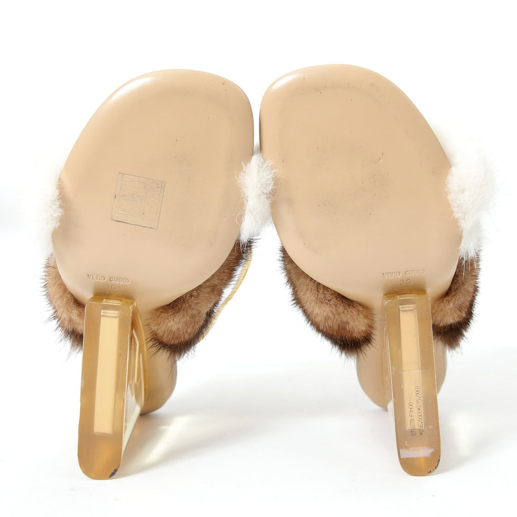 極美品 FENDI フェンディ / 定価28.7 / ハイヒール ミンク ファー サンダル / イタリア製 / size 36 / 8X8275AI11F1H00