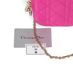 Christian Dior クリスチャンディオール / 美品 Lady Dior Call'in Dior フォンホルダー カナージュ ラムスキン / ミニバッグ / PINK ピンク
