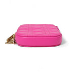 Christian Dior クリスチャンディオール / 美品 Lady Dior Call'in Dior フォンホルダー カナージュ ラムスキン / ミニバッグ / PINK ピンク