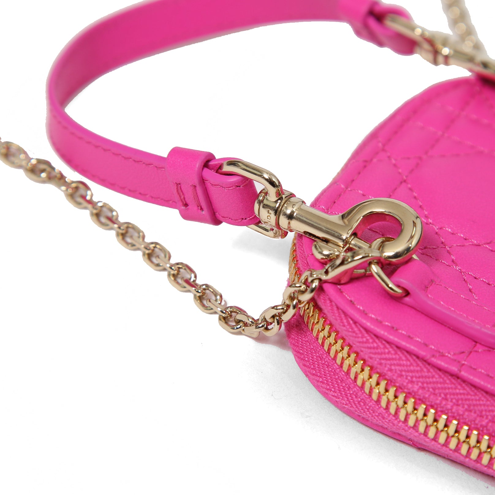 Christian Dior クリスチャンディオール / 美品 Lady Dior Call'in Dior フォンホルダー カナージュ ラムスキン / ミニバッグ / PINK ピンク