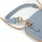 Christian Dior クリスチャンディオール / 美品 Lady Dior Call'in Dior フォンホルダー カナージュ ラムスキン / ミニバッグ / クラウドブルー