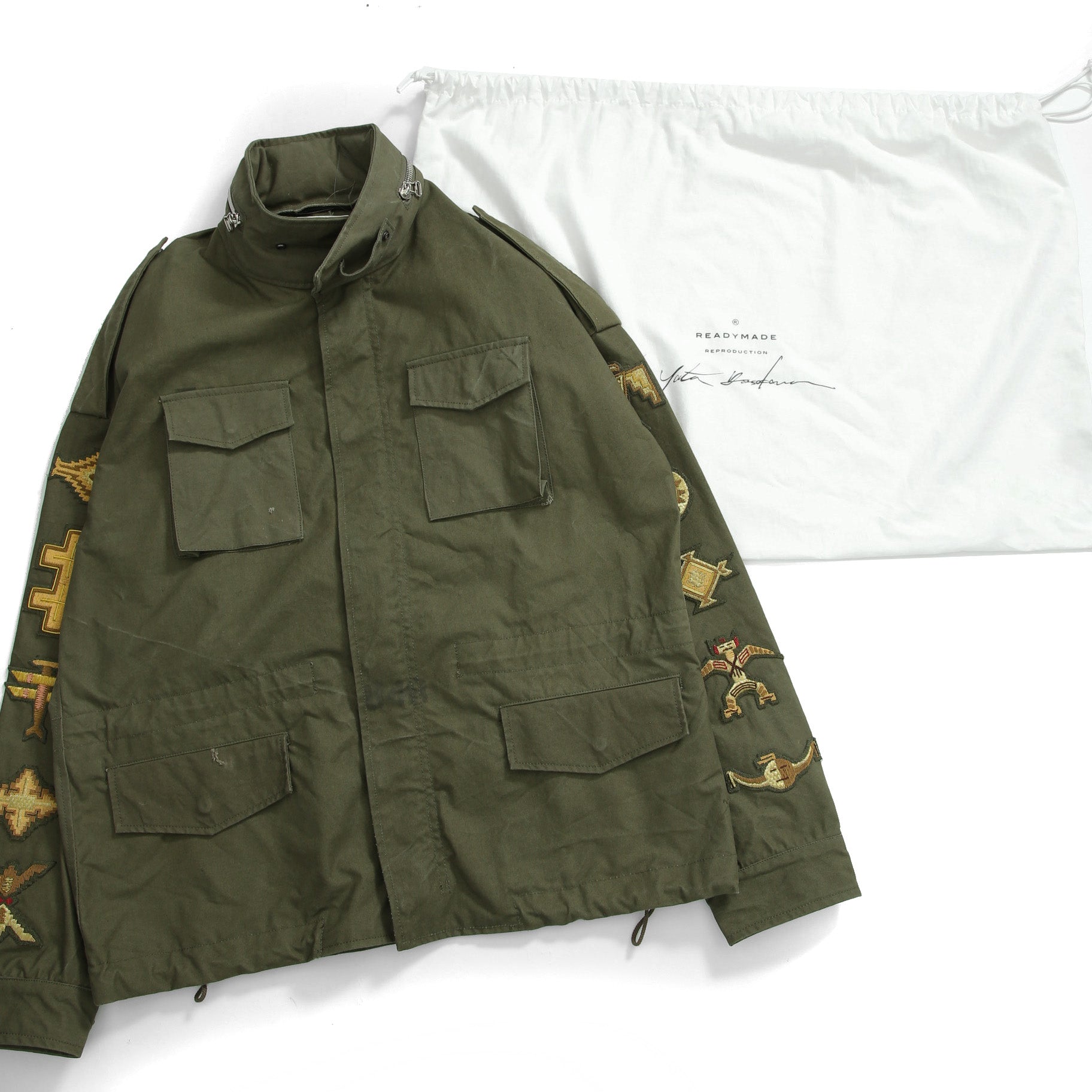 新品 READYMADE レディメイド / M-65 OVERSIZE FIELD JACKET / ワッペン装飾 / ミリタリージャケット / size 2 (KHAKI) セントマイケル