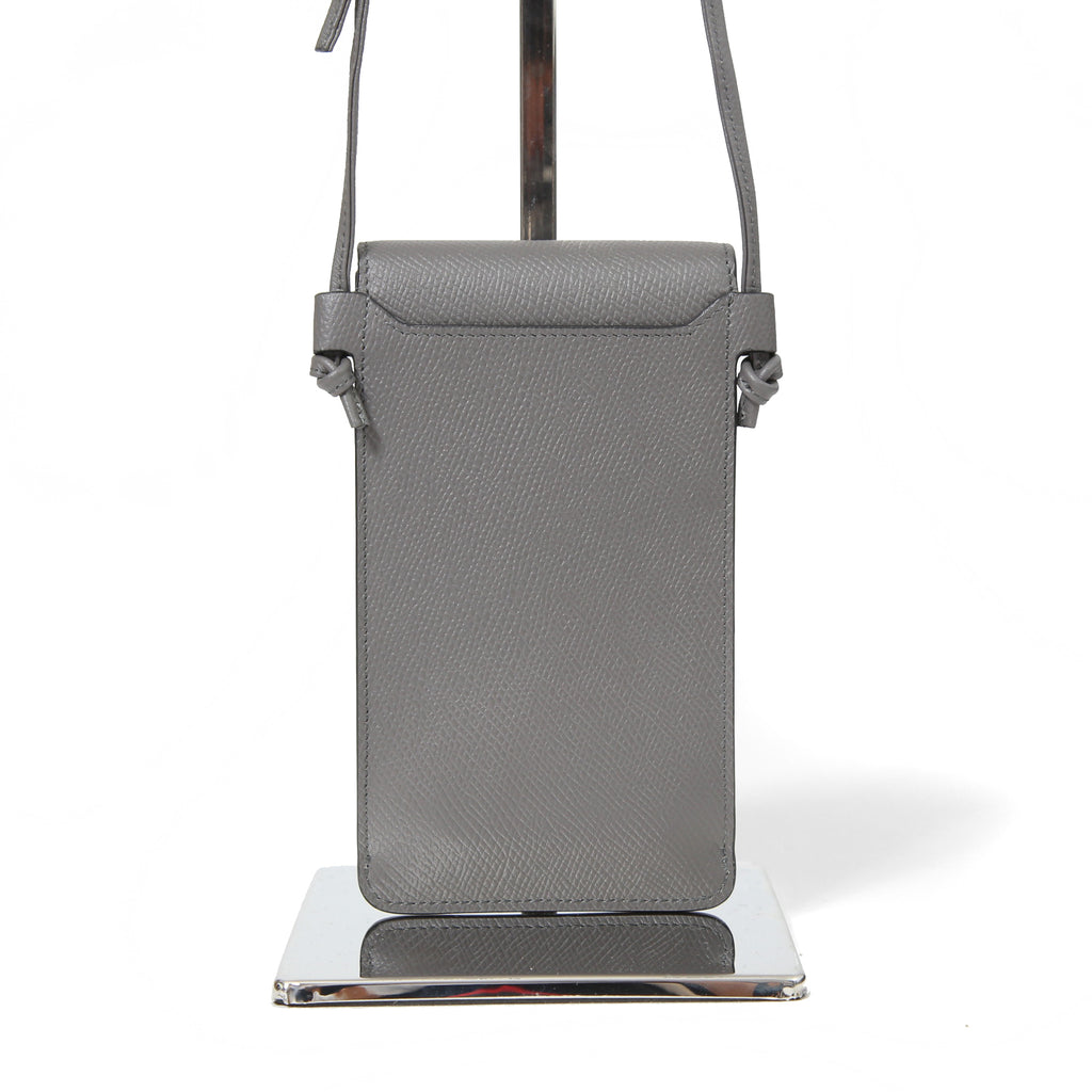 Celine セリーヌ / 美品 Phone pouch with Flap ポーチ スマホケース / カーフスキン / GRAY