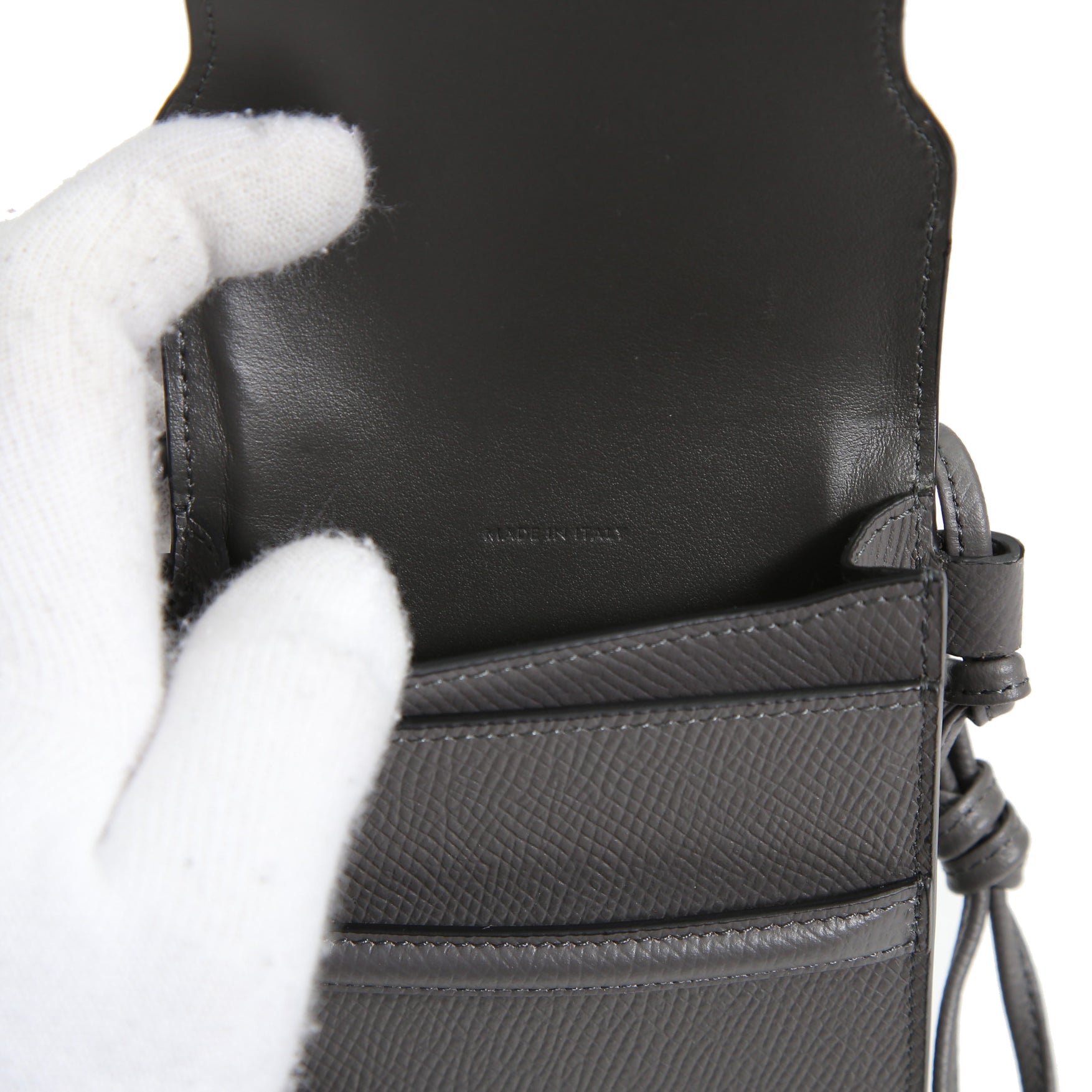 Celine セリーヌ / 美品 Phone pouch with Flap ポーチ スマホケース / カーフスキン / GRAY