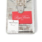 ROGER VIVIER ロジェ ヴィヴィエ/ 21SS 美品Miss Vivier Pocket in Pelle / クロコ型押し フォン ポーチ / スマホ ショルダー バッグ ケース / SILVER