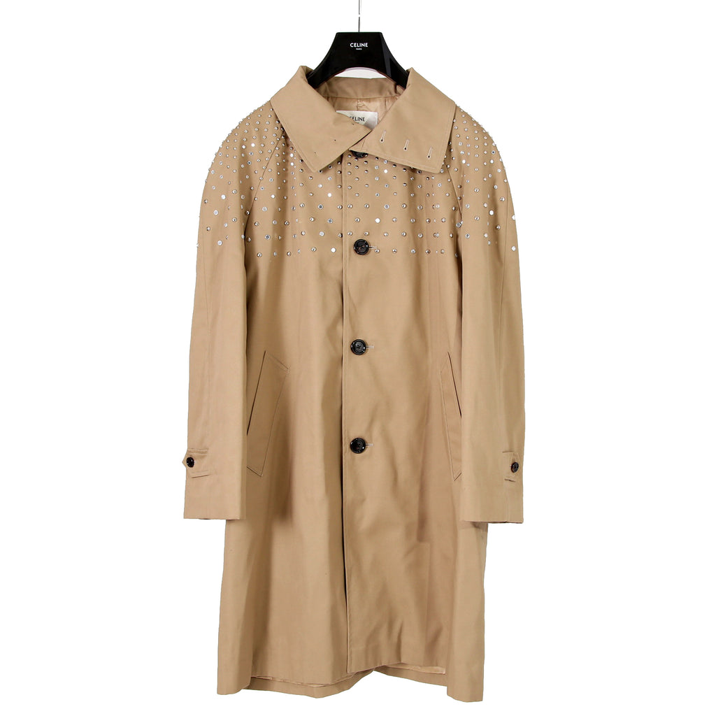 CELINE セリーヌ / 22AW 美品 エディ期 / スタッズ 中綿 スタンドカラー コート / テクニカルコットン / 2M967004N /size 44 (BEIGE)