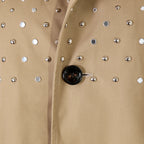 CELINE セリーヌ / 22AW 美品 エディ期 / スタッズ 中綿 スタンドカラー コート / テクニカルコットン / 2M967004N /size 44 (BEIGE)