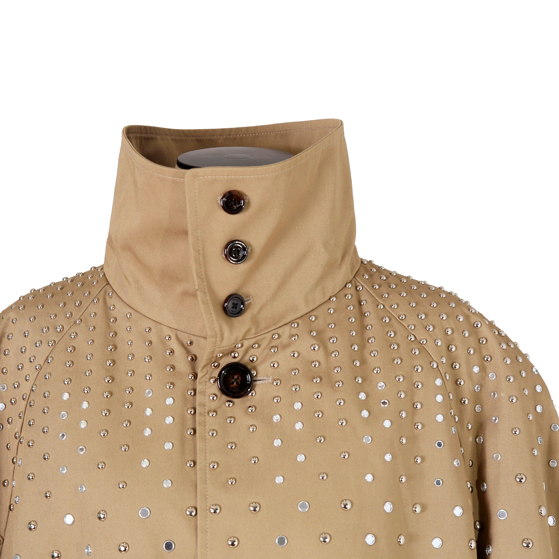 CELINE セリーヌ / 22AW 美品 エディ期 / スタッズ 中綿 スタンドカラー コート / テクニカルコットン / 2M967004N /size 44 (BEIGE)