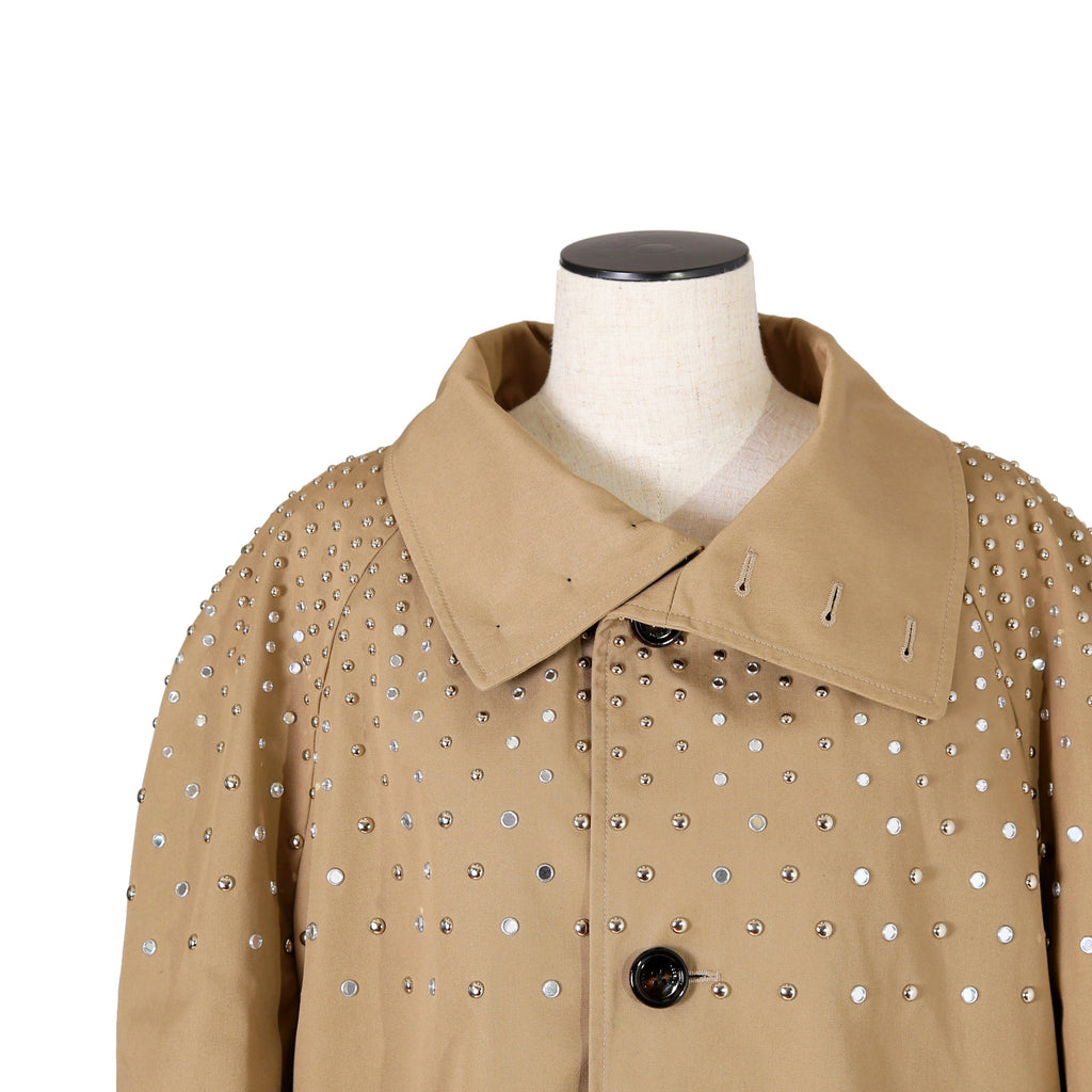 CELINE セリーヌ / 22AW 美品 エディ期 / スタッズ 中綿 スタンドカラー コート / テクニカルコットン / 2M967004N /size 44 (BEIGE)