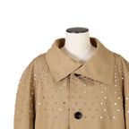 CELINE セリーヌ / 22AW 美品 エディ期 / スタッズ 中綿 スタンドカラー コート / テクニカルコットン / 2M967004N /size 44 (BEIGE)