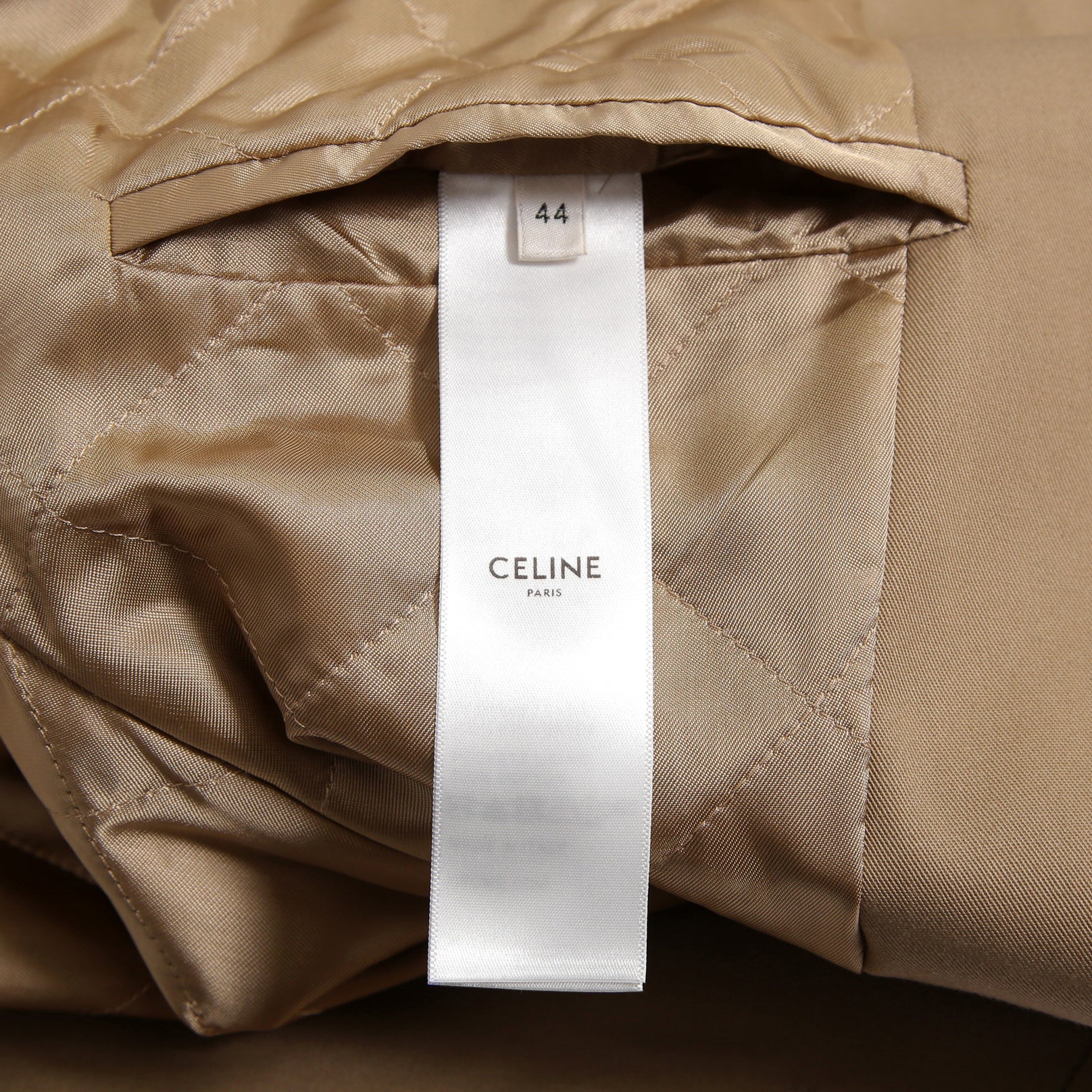 CELINE セリーヌ / 22AW 美品 エディ期 / スタッズ 中綿 スタンドカラー コート / テクニカルコットン / 2M967004N /size 44 (BEIGE)