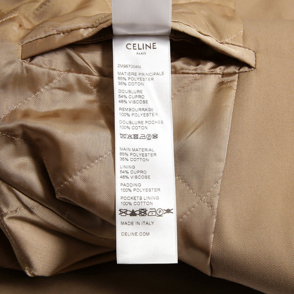 CELINE セリーヌ / 22AW 美品 エディ期 / スタッズ 中綿 スタンドカラー コート / テクニカルコットン / 2M967004N /size 44 (BEIGE)