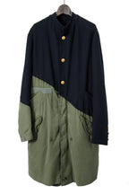 新品 GREG LAUREN グレッグローレン / 21AW OFFICER FISHTAIL PARKA 50/50 MODERN ARTEIST COAT / size 2 NAVY×KHAKI アーティスト コート