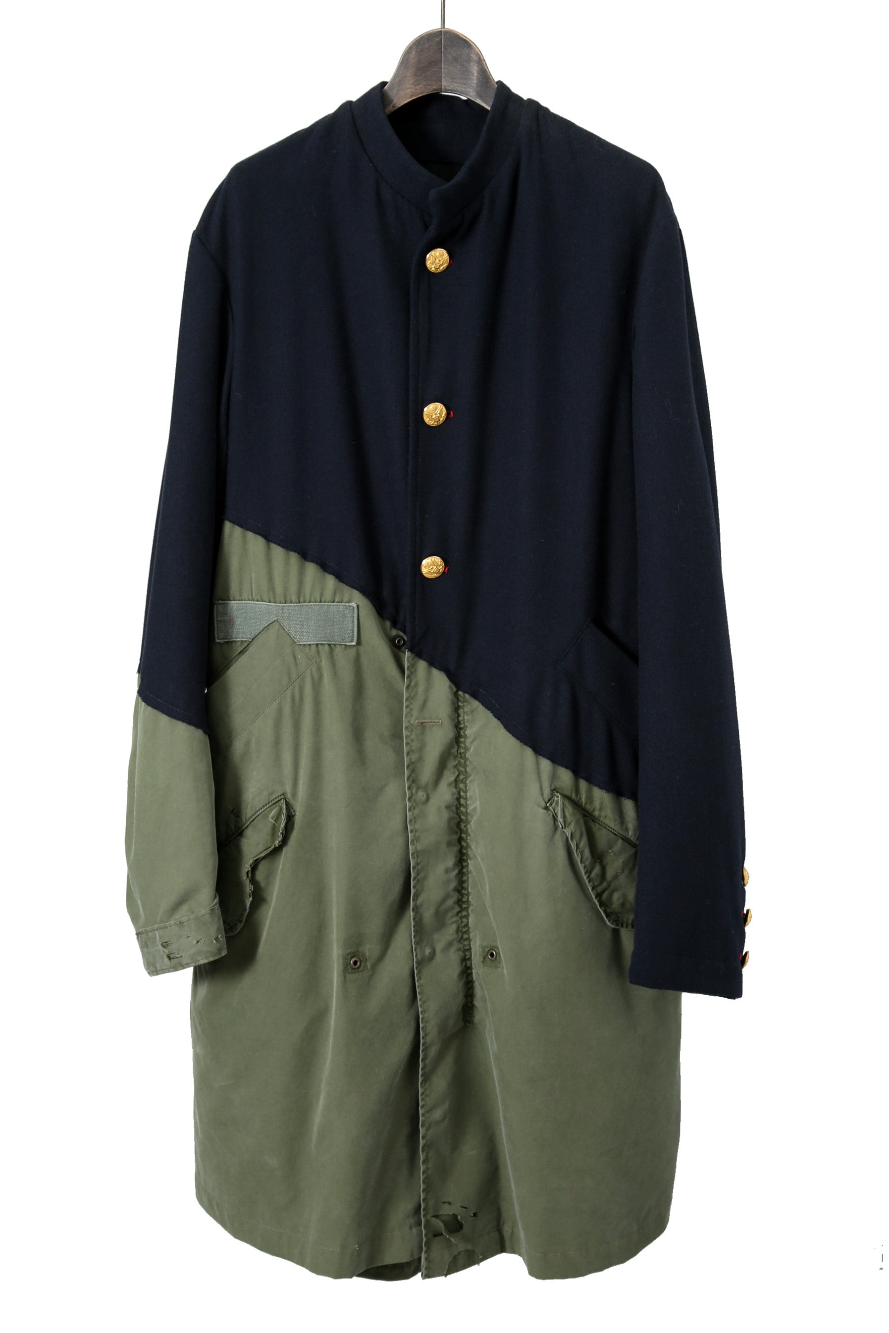 新品 GREG LAUREN グレッグローレン / 21AW OFFICER FISHTAIL PARKA 50/50 MODERN ARTEIST COAT / size 2 NAVY×KHAKI アーティスト コート