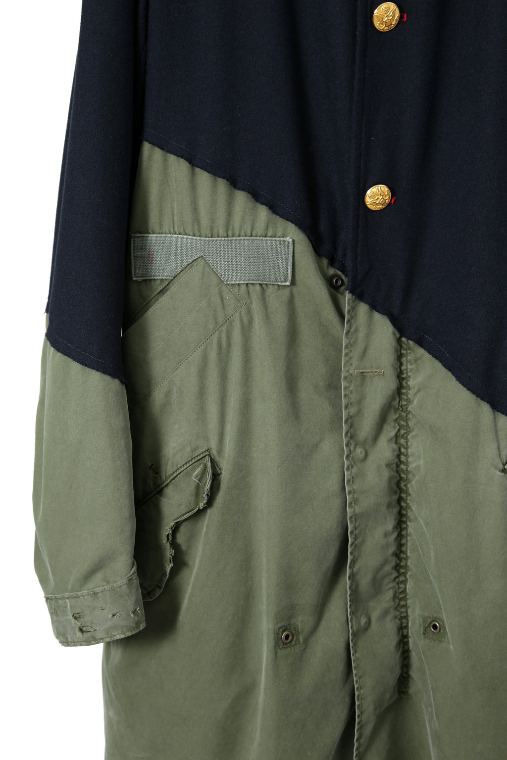 新品 GREG LAUREN グレッグローレン / 21AW OFFICER FISHTAIL PARKA 50/50 MODERN ARTEIST COAT / size 2 NAVY×KHAKI アーティスト コート