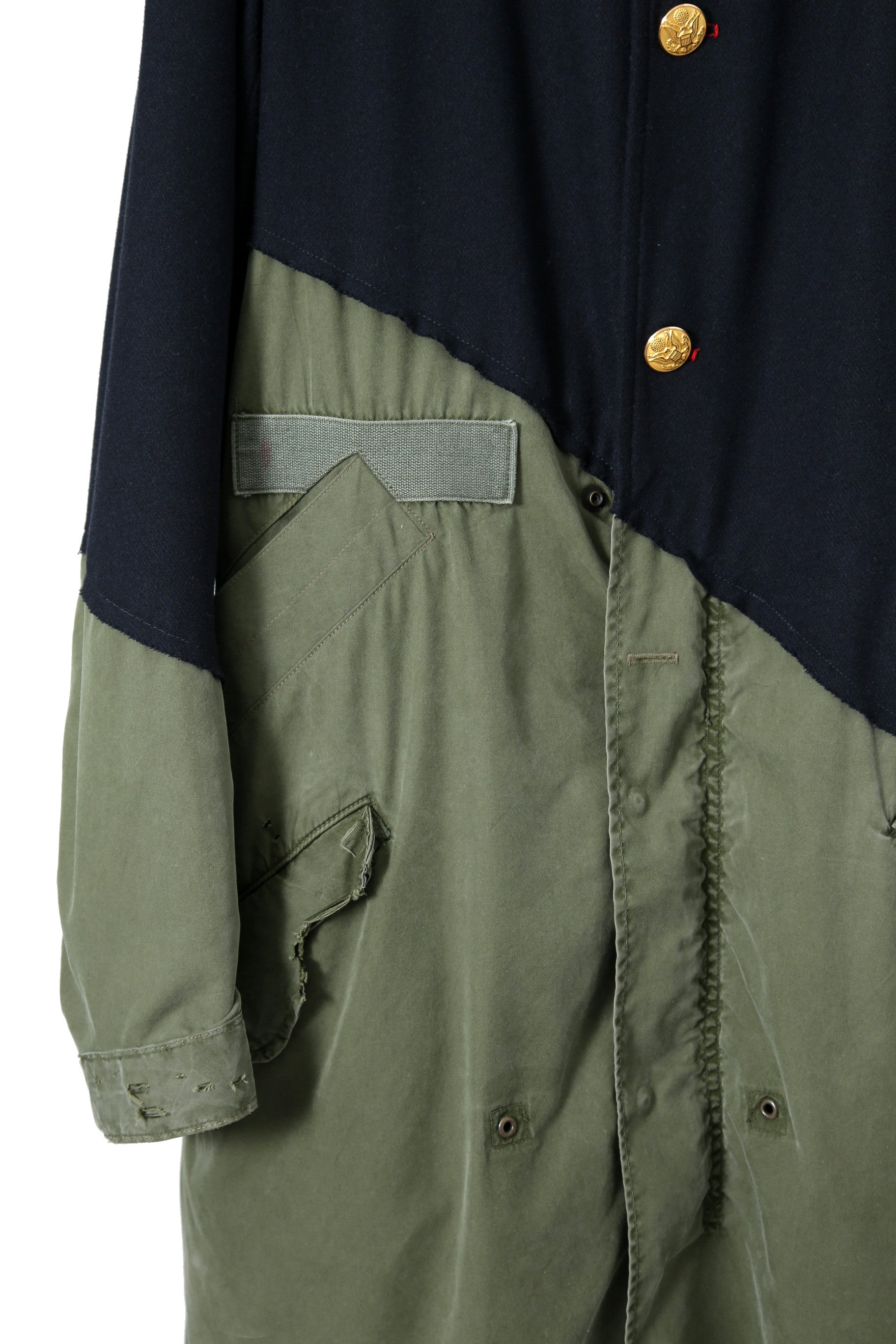 新品 GREG LAUREN グレッグローレン / 21AW OFFICER FISHTAIL PARKA 50/50 MODERN ARTEIST COAT / size 2 NAVY×KHAKI アーティスト コート