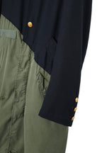 新品 GREG LAUREN グレッグローレン / 21AW OFFICER FISHTAIL PARKA 50/50 MODERN ARTEIST COAT / size 2 NAVY×KHAKI アーティスト コート